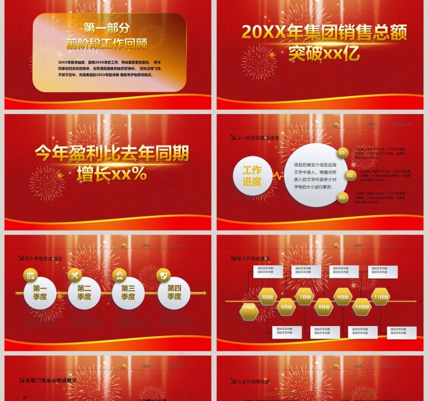 红色简约大气年终总结誓师大会PPT第2张