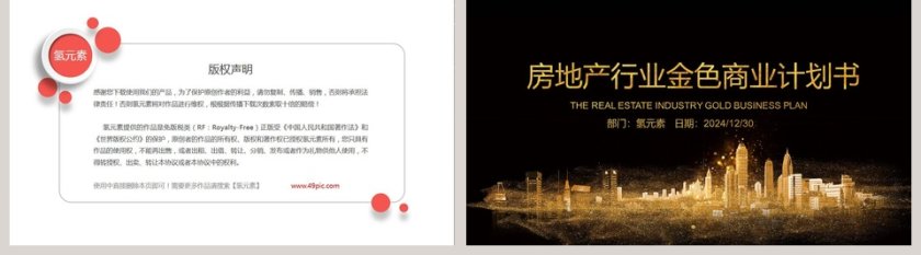 房地产行业金色商业计划书PPT模板第5张
