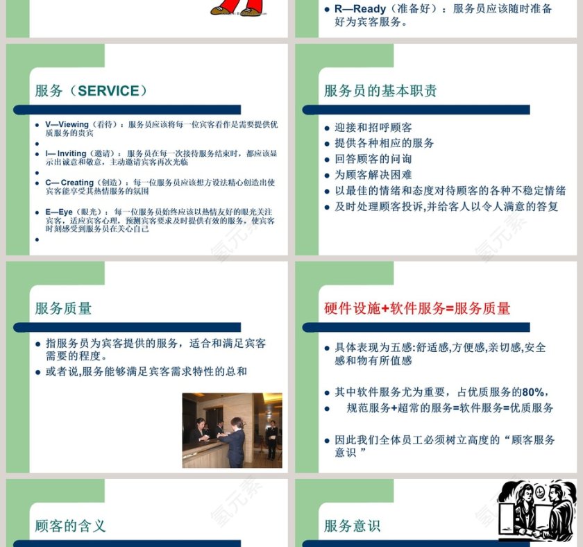 绿色简约清新服务意识培训ppt第2张