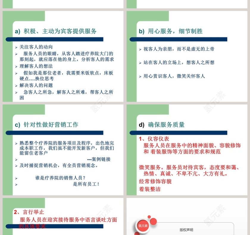 绿色简约清新服务意识培训ppt第8张