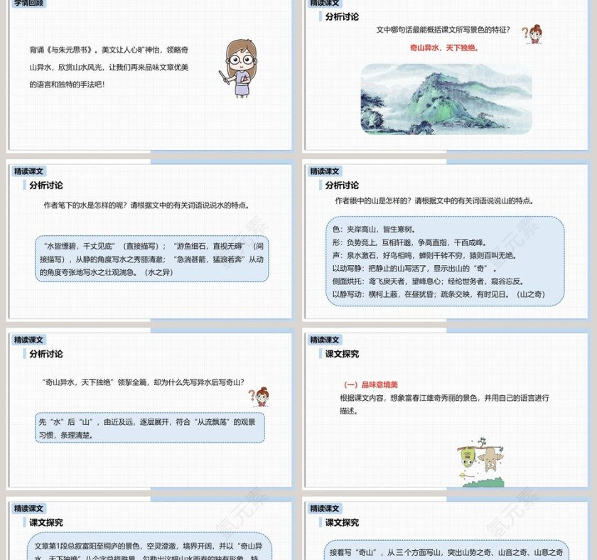 统编版八年级语文上册与朱元思书语文课件PPT第2张