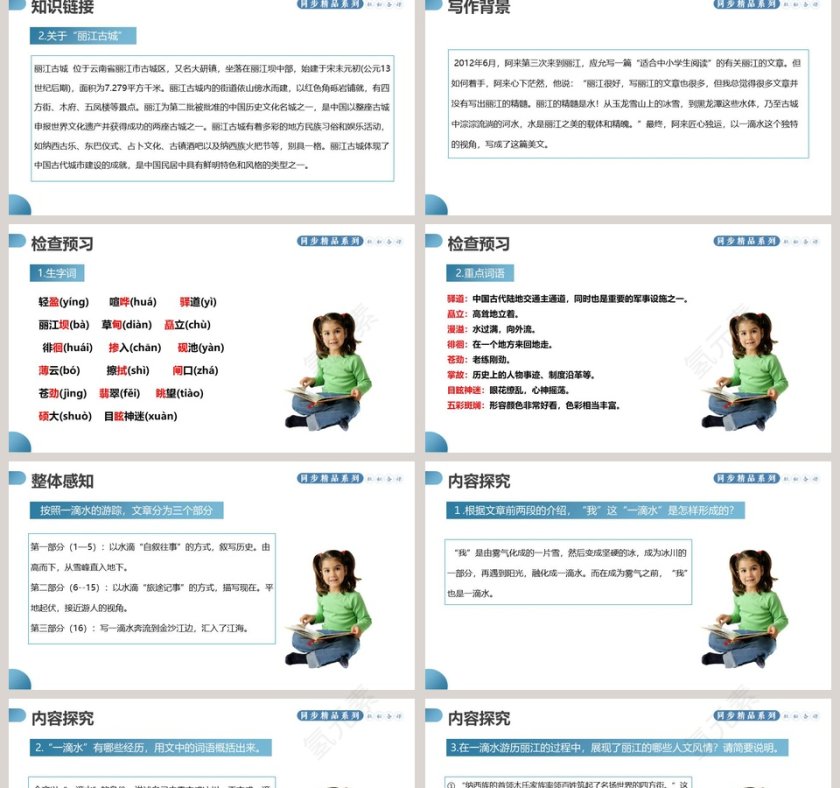 课文解读部编版八年级下册语文一滴水经过丽江语文课件PPT第2张
