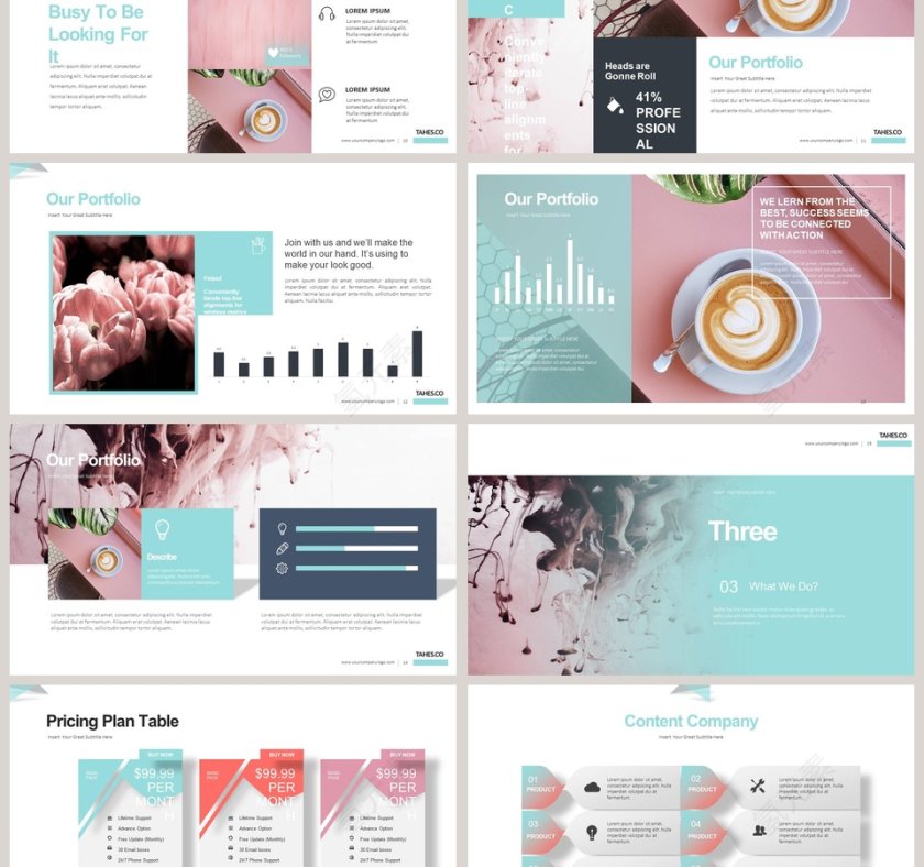 珊瑚色与海底世界工作总结PPT第3张