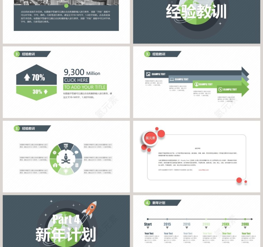 2018年终工作总结PPT模板第3张