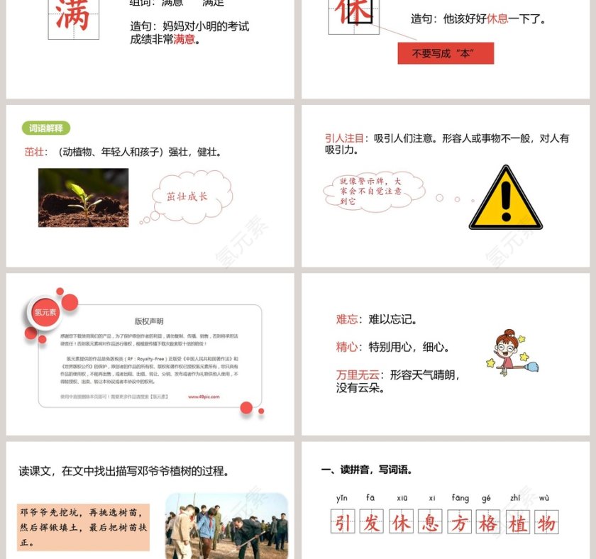 邓小平爷爷植树语文教学课件PPT模板第3张