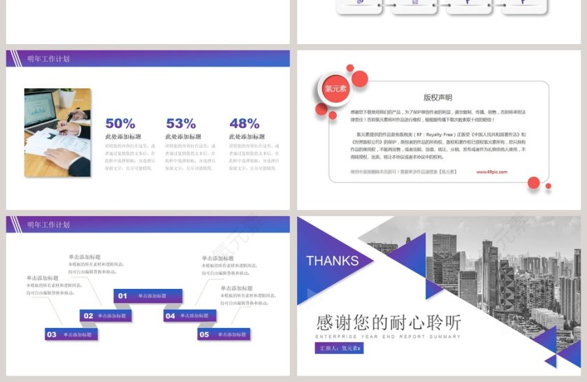 简约通用企业年终汇报总结PPT模板第4张