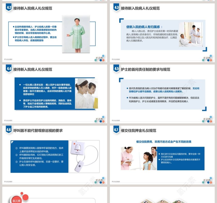 框架完整真实定制护士礼仪培训PPT模板护士护理礼仪PPT 第11张