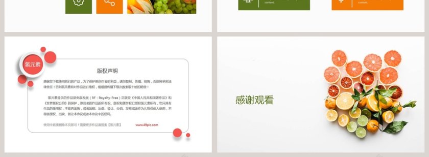 简约清新水果总结计划模板第4张