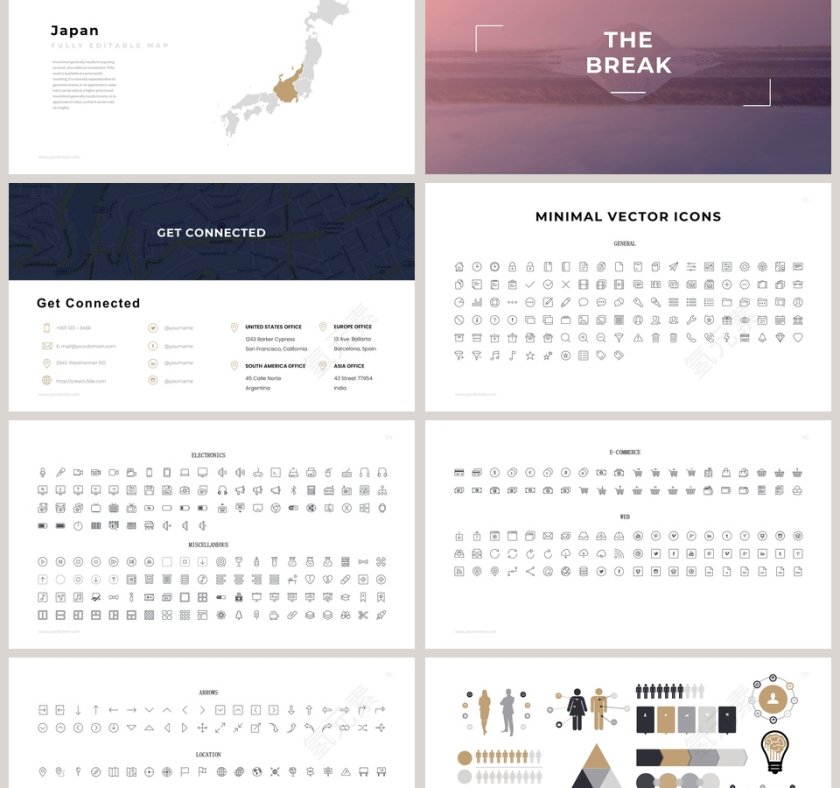 欧美极简PPT杂志风创业书PPT模板第15张