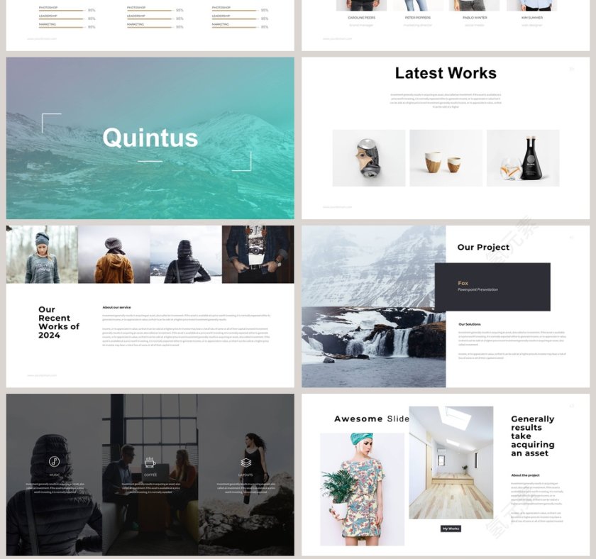 欧美极简PPT杂志风创业书PPT模板第7张