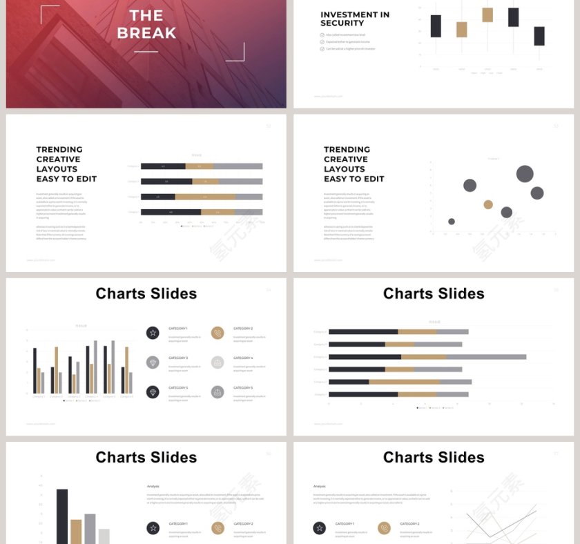 欧美极简PPT杂志风创业书PPT模板第9张