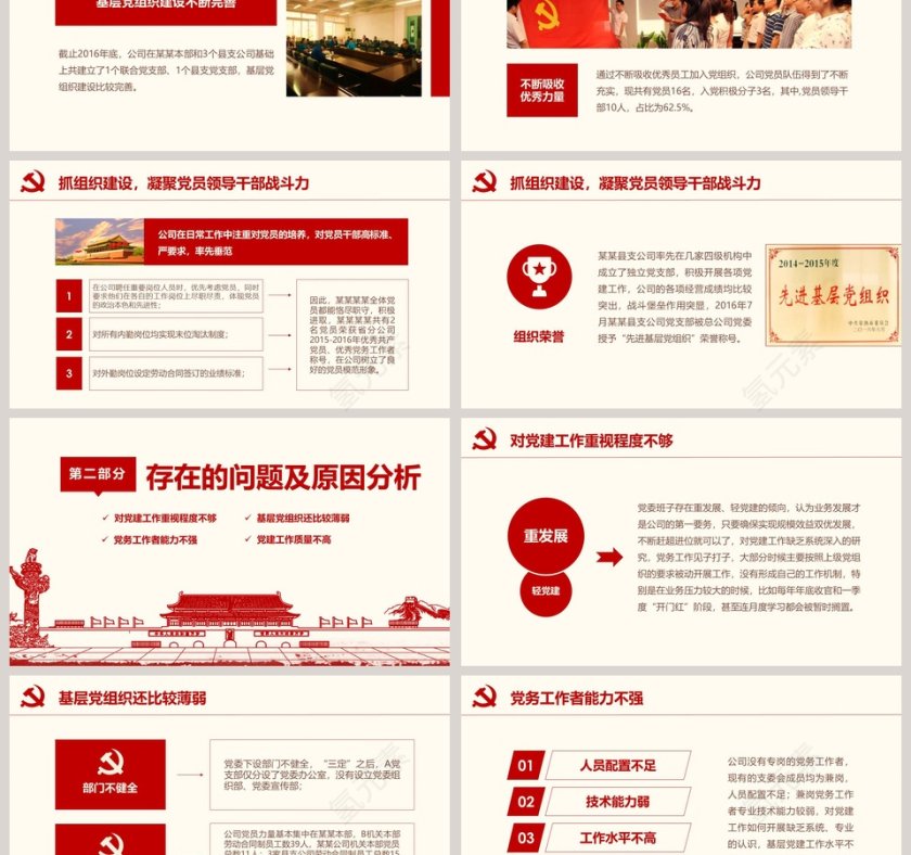 党课基层党委党支部党员干部总结党政工作汇报PPT第3张