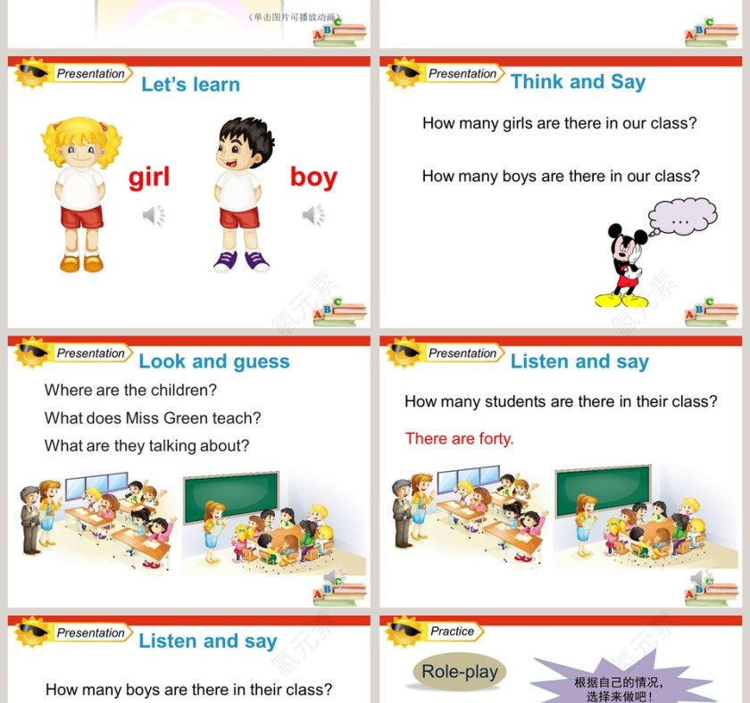 Unit2 There are forty students in our class PPT模板第2张