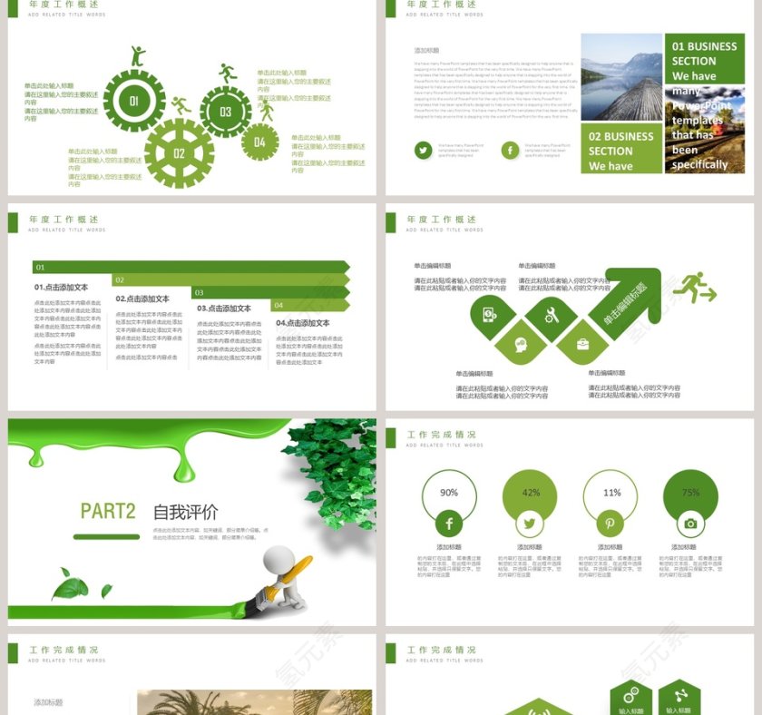 低碳生活环保PPT模板环保PPT第2张