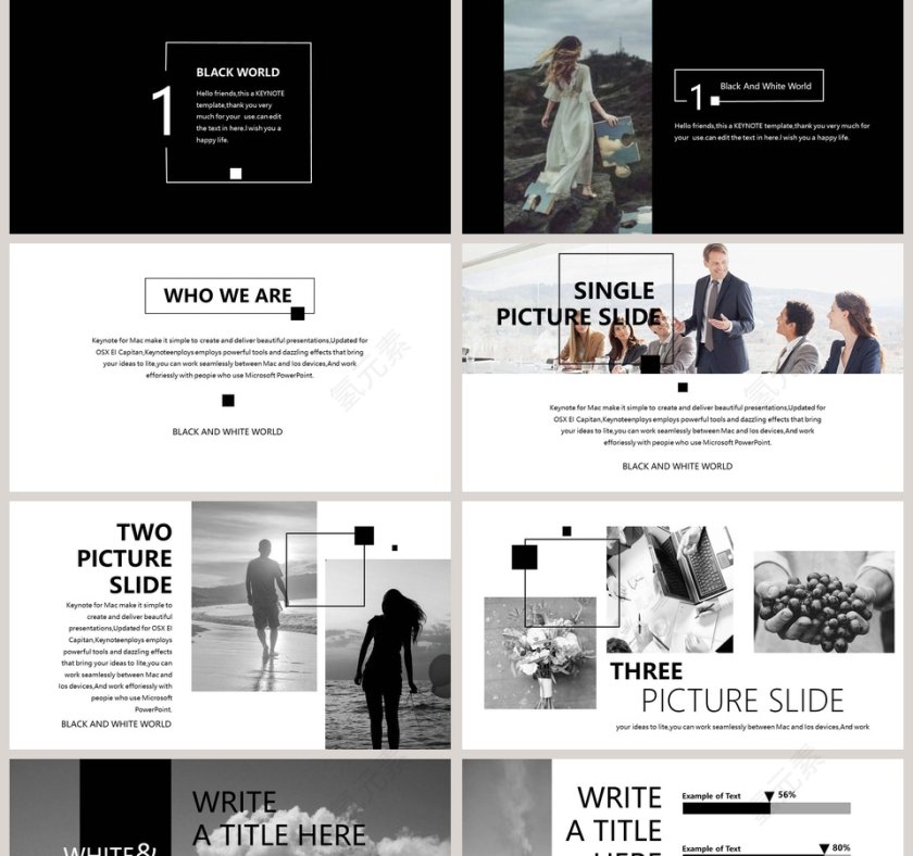 欧美极简PPT创意欧美杂志风创业书PPT模板 第2张