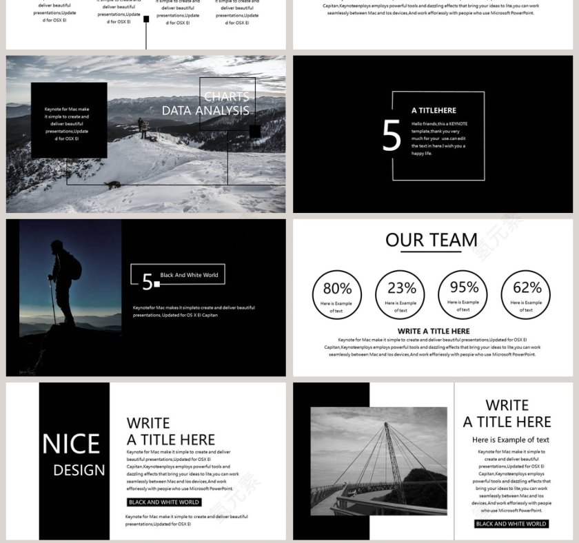 欧美极简PPT创意欧美杂志风创业书PPT模板 第7张