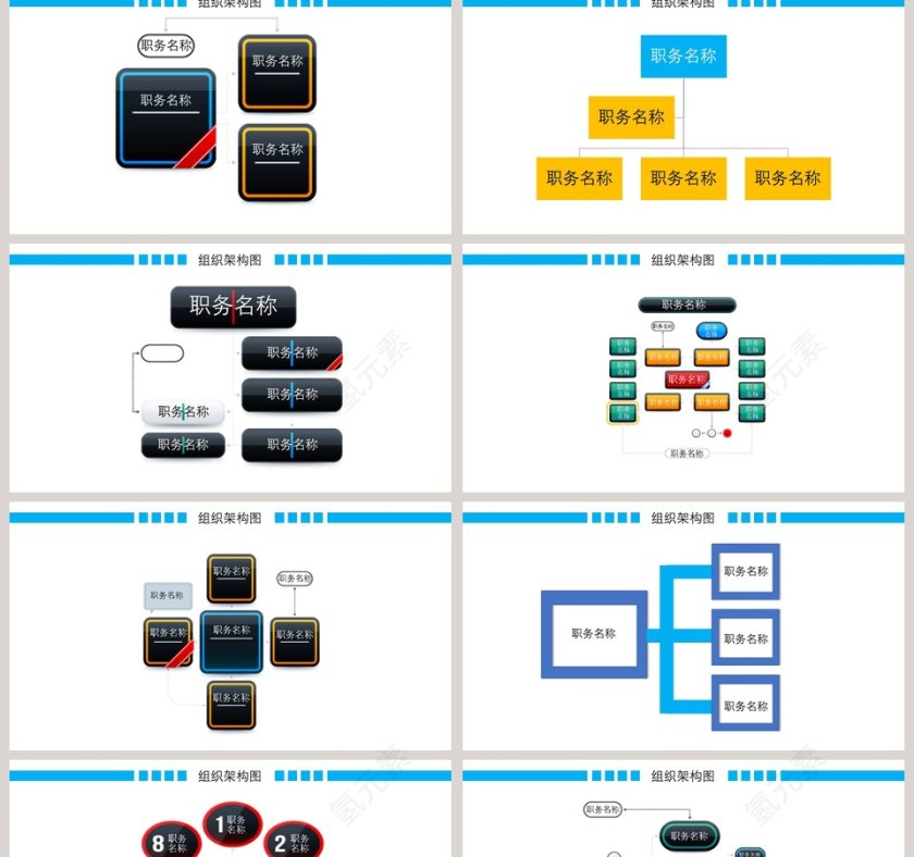 彩色简约公司组织架构图ppt第2张