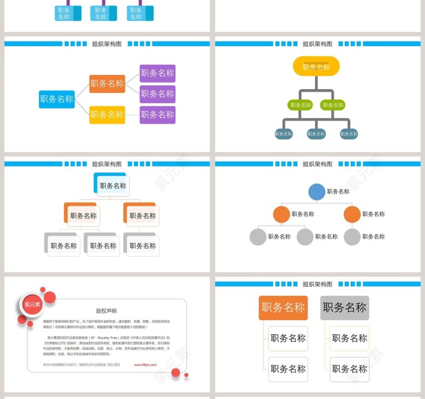 彩色简约公司组织架构图ppt第4张