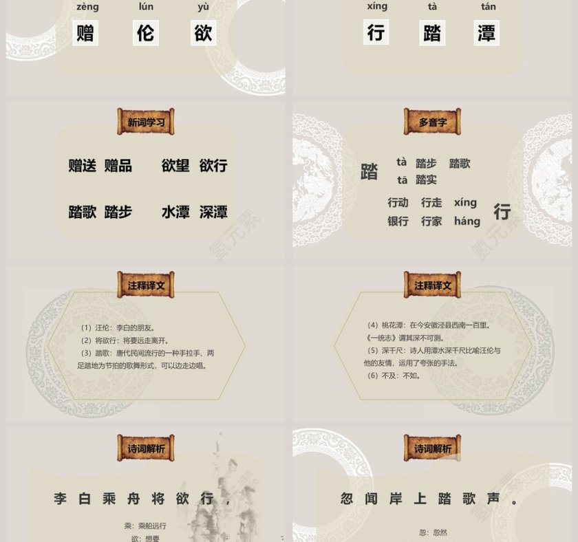 诗词解析赠汪伦语文课件PPT第3张