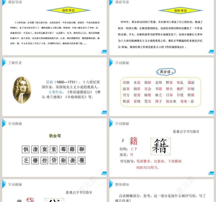 部编版六年级语文下册鲁滨逊漂流记语文课件PPT第2张