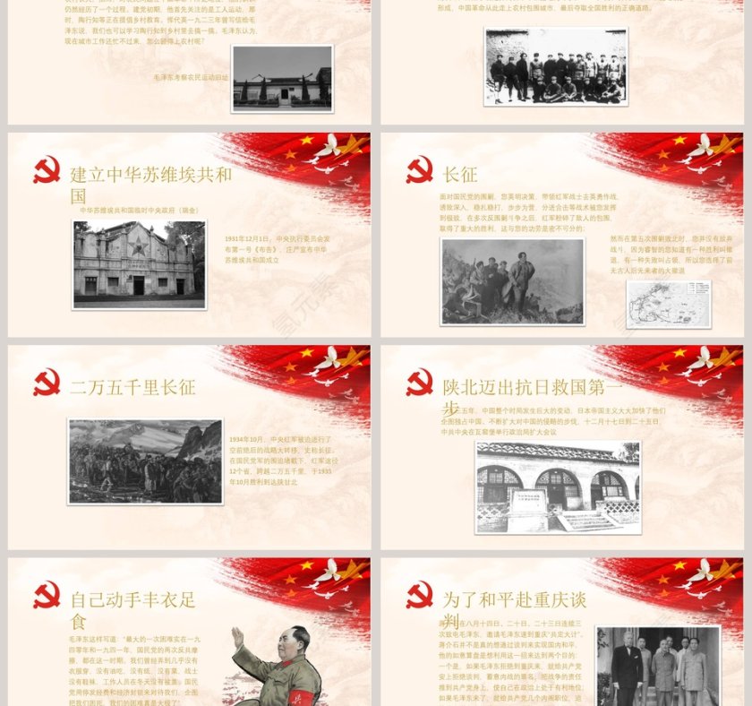 纪念伟大毛泽东同志诞辰125周年PPT模板  第3张