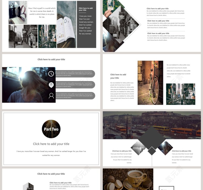 欧美风极简约PPT模板第2张