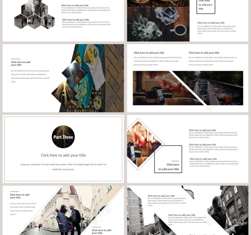 欧美风极简约PPT模板第3张