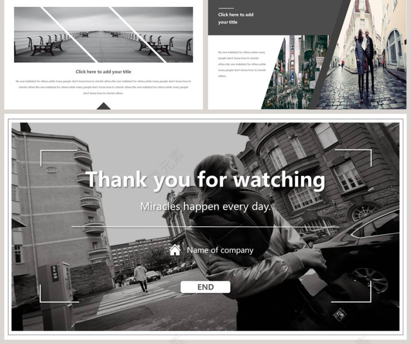 欧美风极简约PPT模板第5张