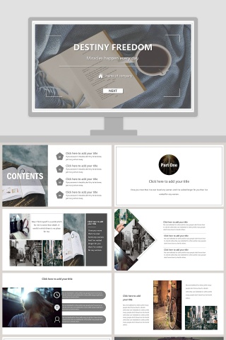 欧美风极简约PPT模板