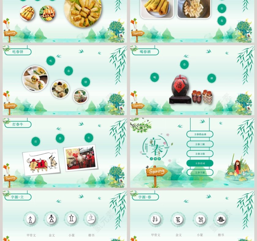 绿色简约立春传统节气介绍PPT第3张