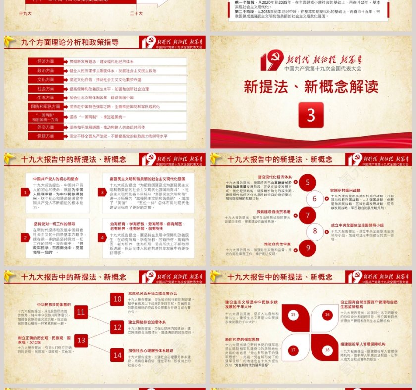 新时代新征程新篇章十九大报告精神学习PPT模板第4张