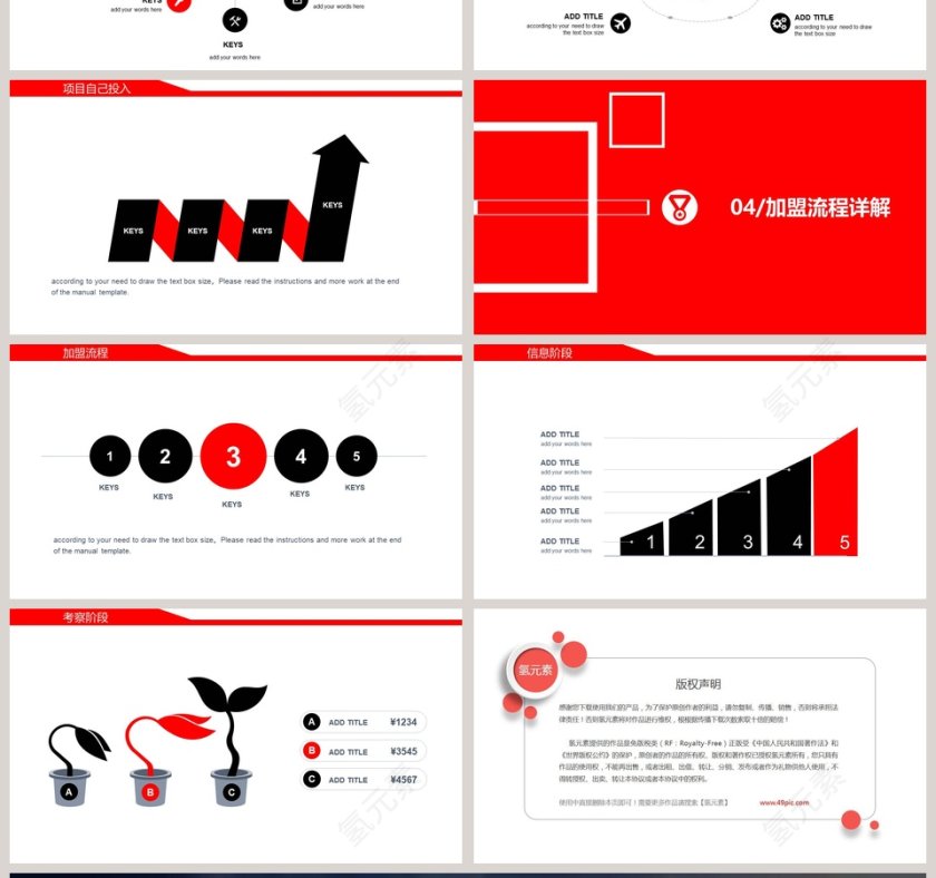 黑色大气加盟连锁经营招商ppt模板第4张
