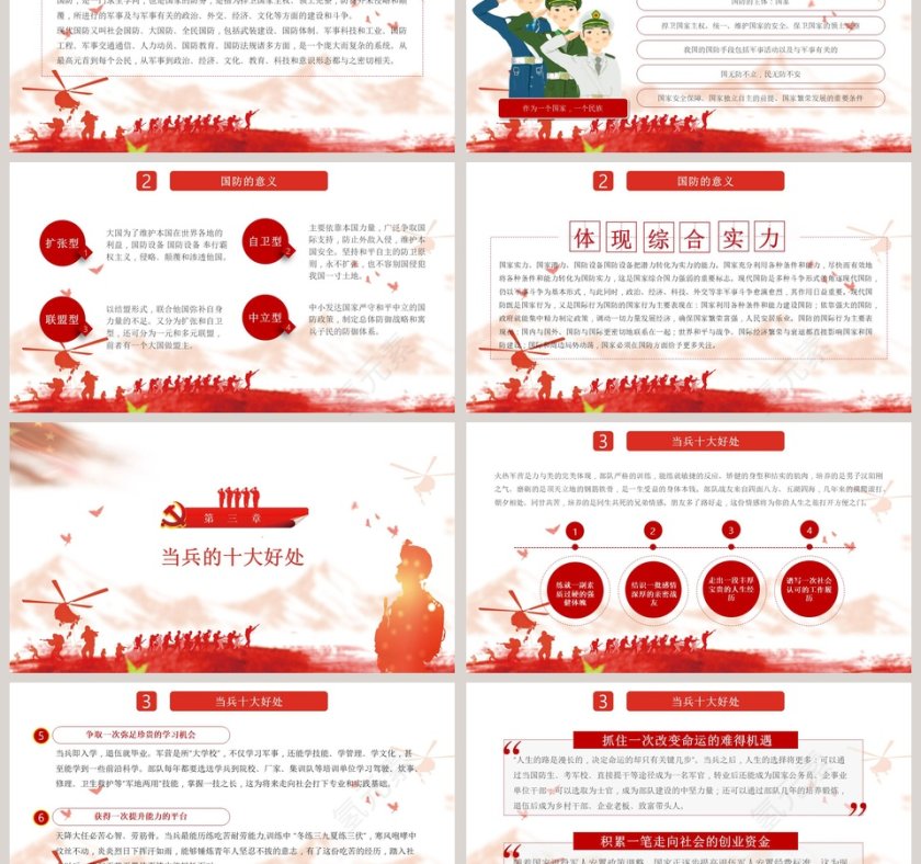 中国风共产党成立98年参军宣传PPT模板第3张