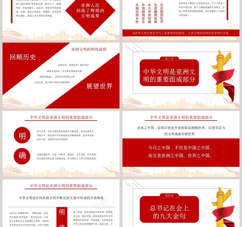 习近平在亚洲文明对话大会开幕式上的主旨演讲解读PPT模板第3张