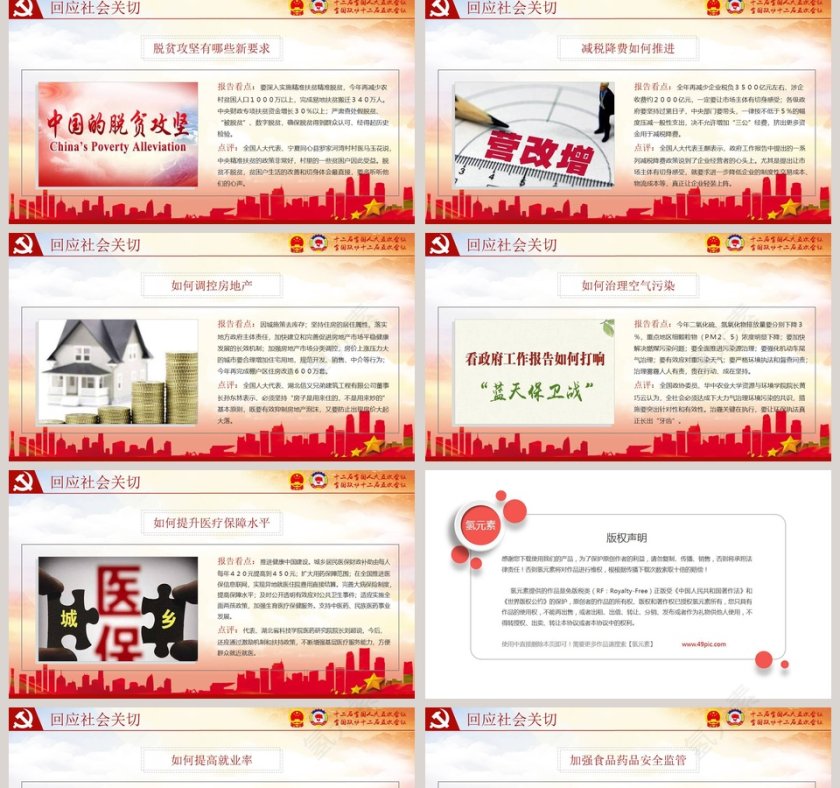 聚焦两会关注民生两会精神完全解读PPT模板第5张