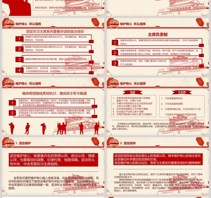 维护核心对党忠诚 听从指挥推进“两学一做”常态化制度化PPT模板第4张