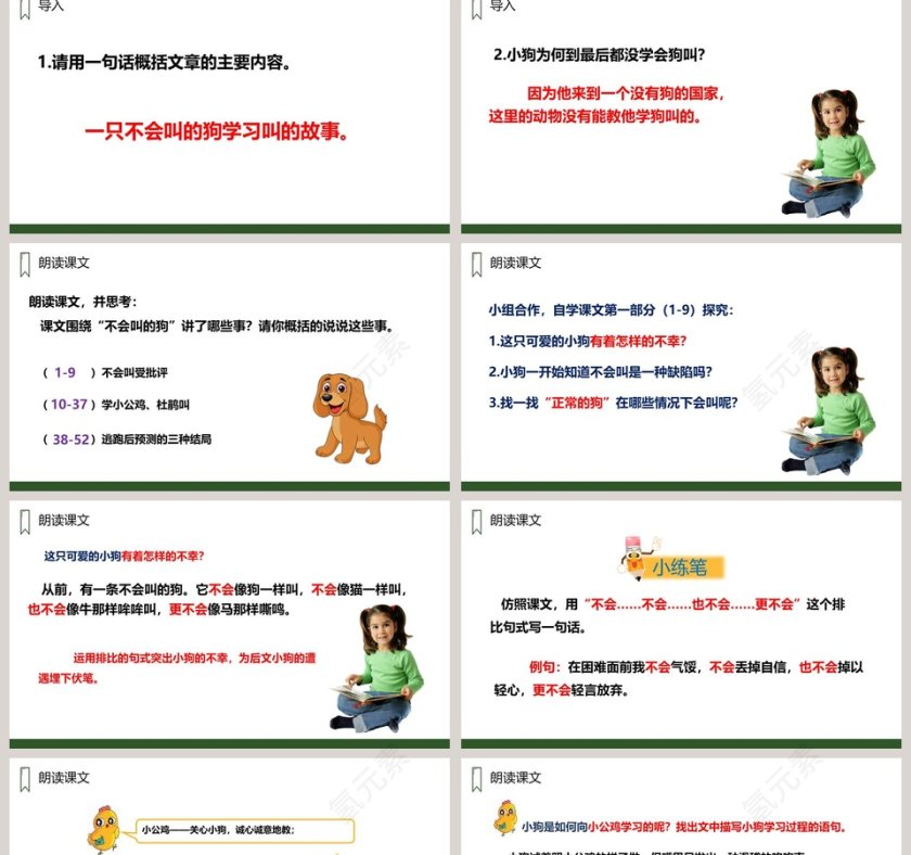 课文解析三年级语文上册小狗学叫语文课件PPT第2张