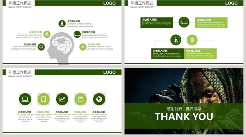 绿色酷炫现代战争军事部队PPT第5张