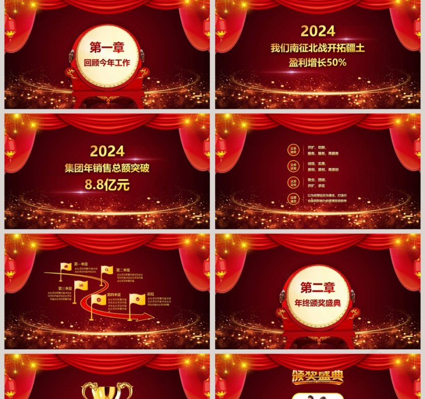 企业年会表彰暨颁奖典礼PPT模版第2张