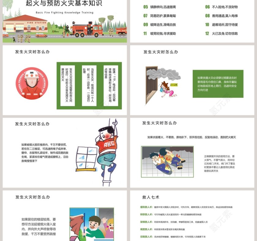 关注消防安全知识宣传ppt模板第3张