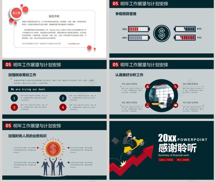 黑色大气20xx财务工作总结PPT第5张