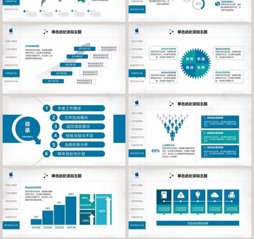 工作总结汇报PPT模板第7张