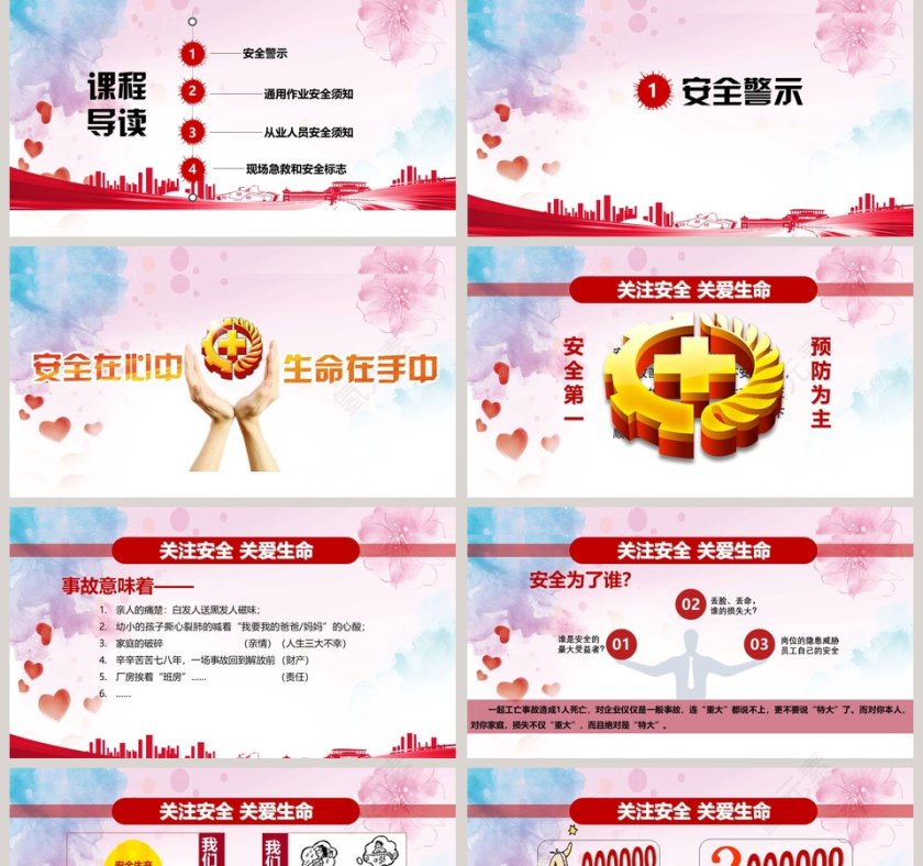 完整红色水彩安全生产月主题安全生产教育培训课件安全生产PPT第2张
