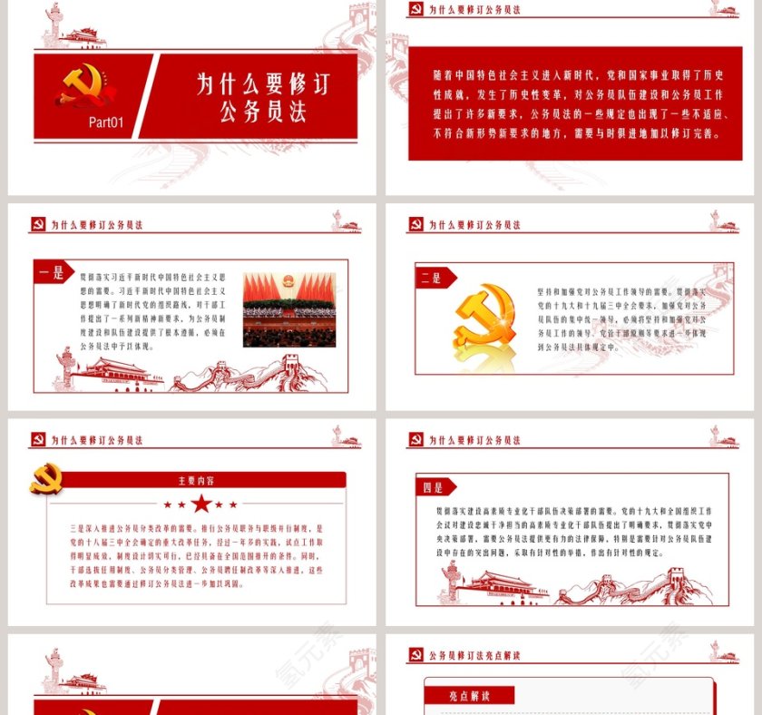 2019新修订公务员法解读学习PPT模板 第2张