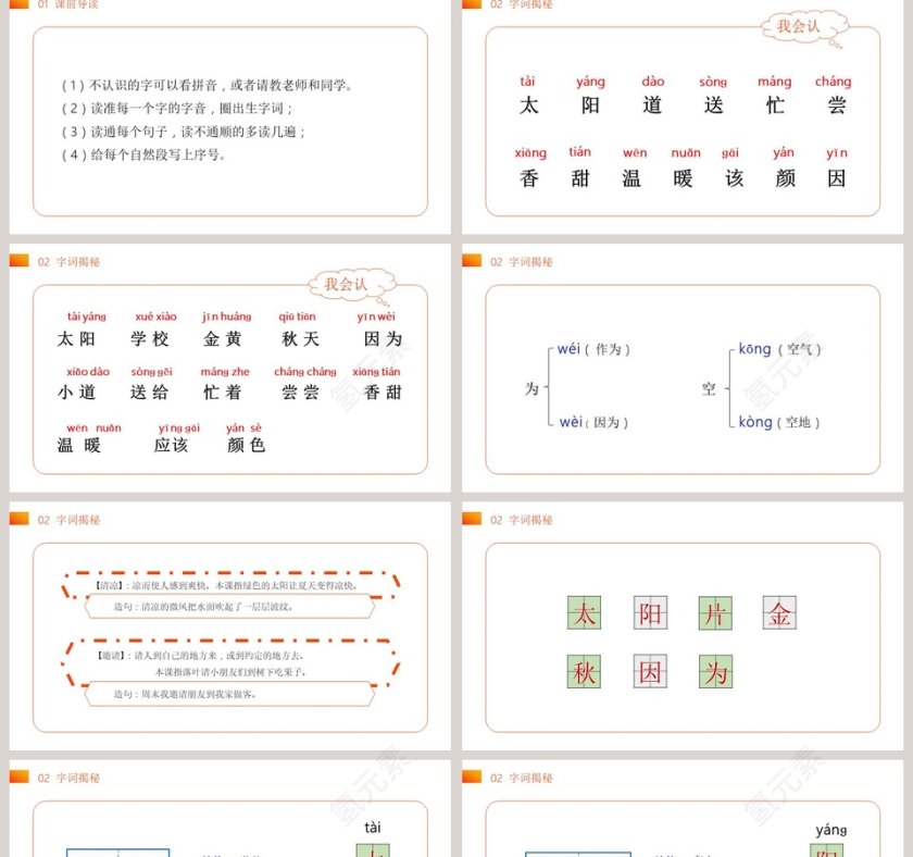 部编版一年级语文下册四个太阳语文课件PPT第2张