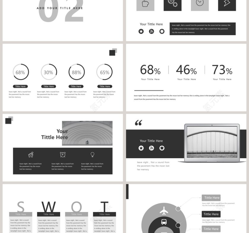 欧美极简PPT杂志风创业书PPT模板第3张