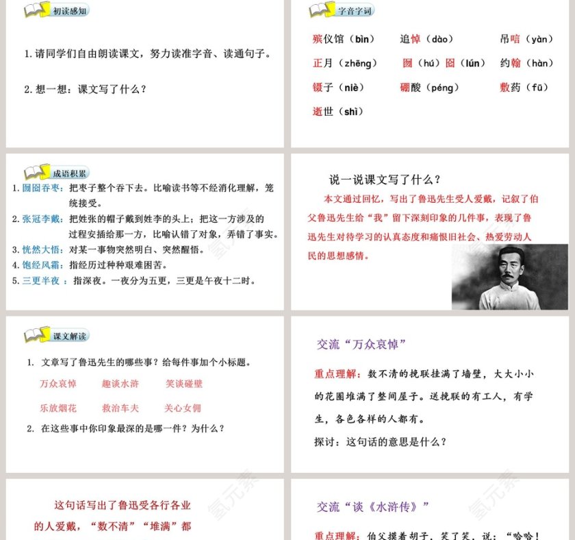 六年级语文我的伯父鲁迅先生语文课件PPT第2张