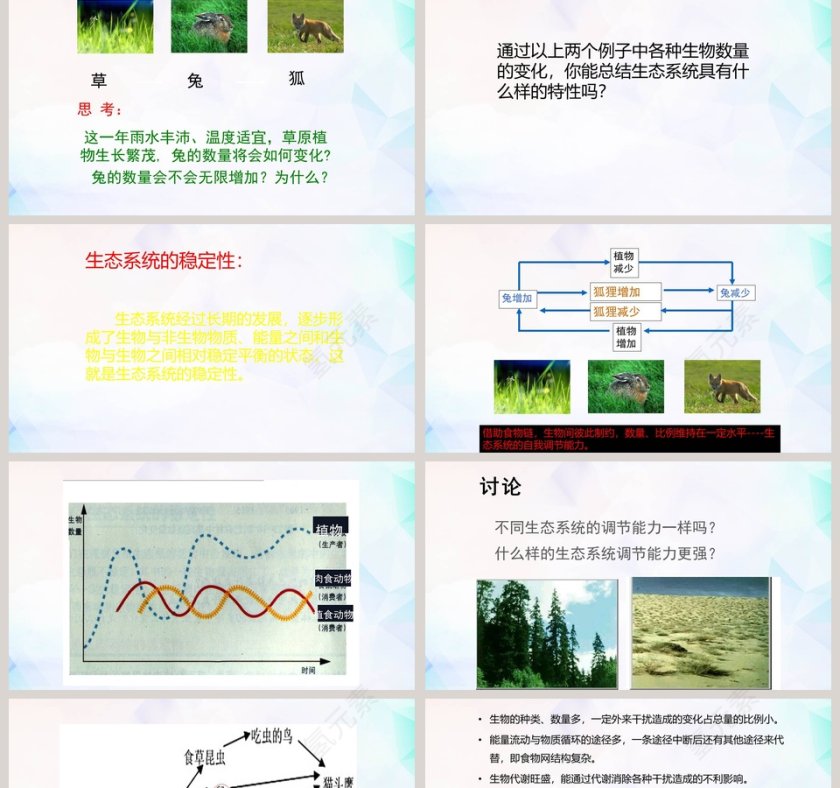 北师大版生物学八年级下册PPT模板大全第2张