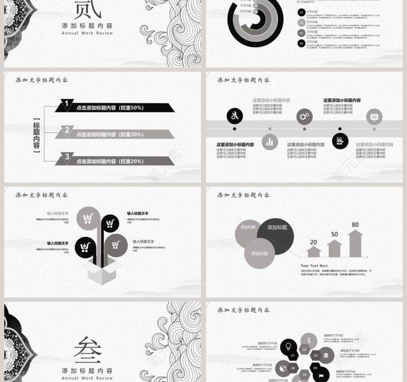 极简中国风述职模版PPT第3张