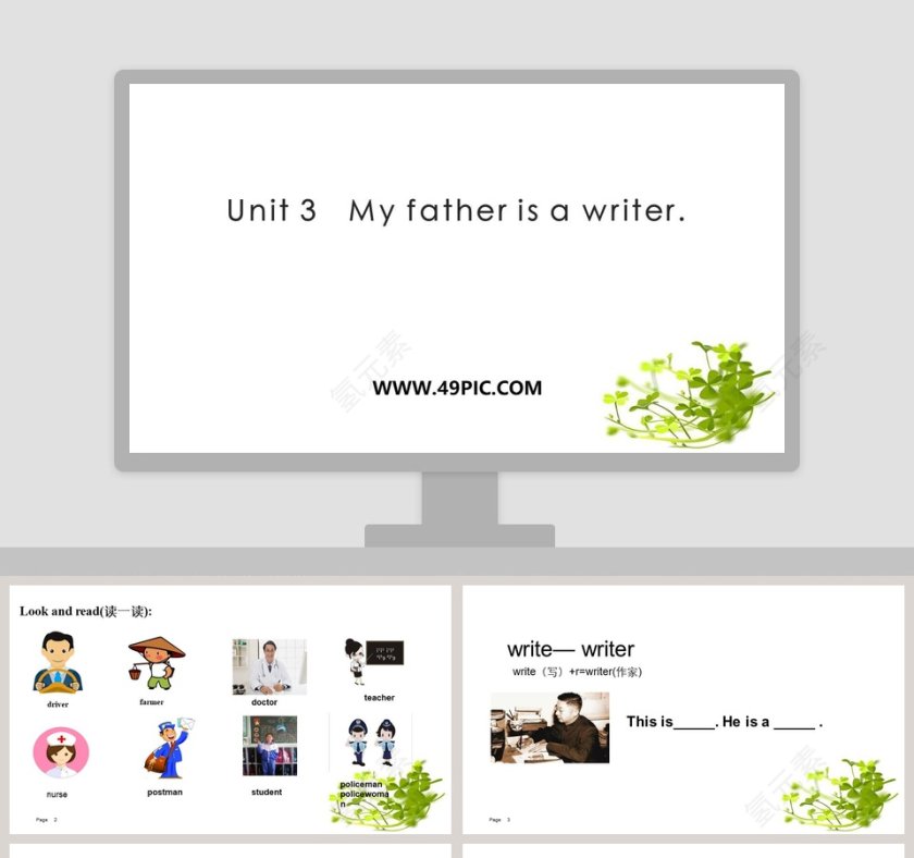 Unit 3   My father is a writer教学ppt课件第1张